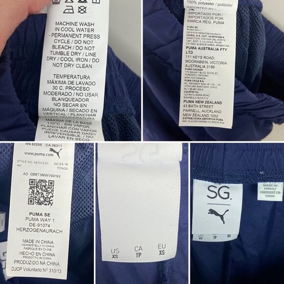 Selena Gomez Puma Bold Rugby Track Pants Oversized Blue White Size XS Stretch - Picture 5 of 16